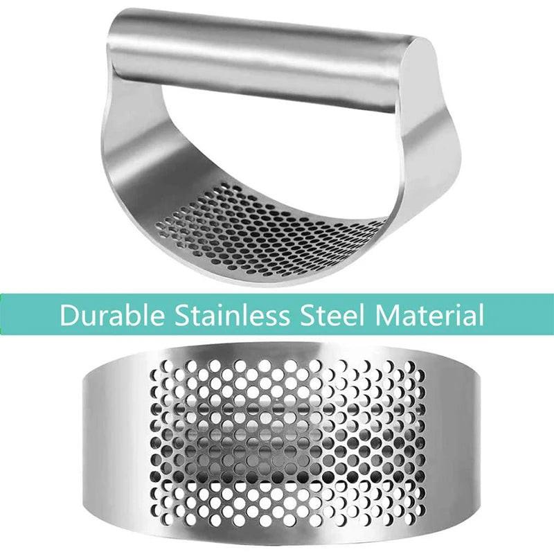 Manual Garlic Press – Rocker‑Style Stainless Steel Crusher.