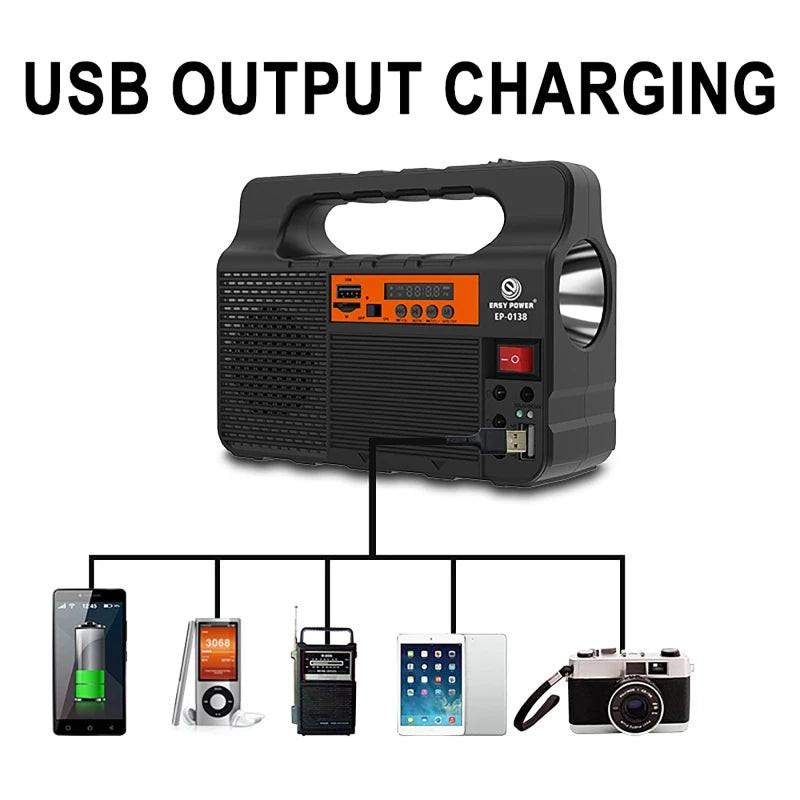 Solar Lighting Power System – Bluetooth Speaker, FM Radio & Emergency Light Combo.