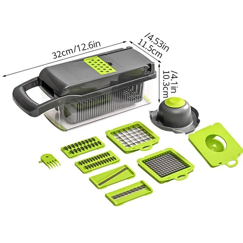 12-in-1 Vegetable Slicer: Eco-Friendly, Compact & Easy to Clean - Perfect for Home Chefs & Meal Prep Lovers!.