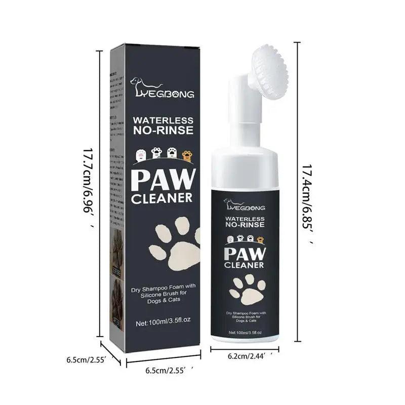 Dog Paw Washing Foam - Rinse-Free Paw Cleaner.
