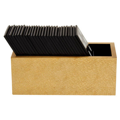 Gold Domino Set with Black Dominoes.