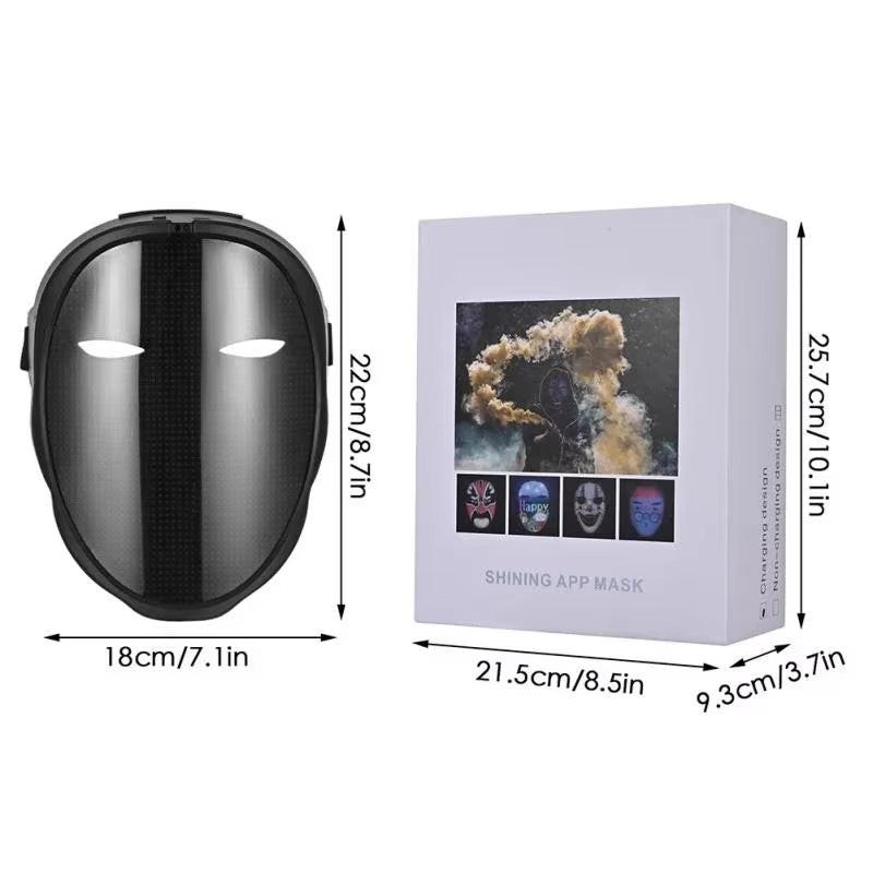 Bluetooth LED Face Mask – Programmable Light‑Up Carnival Mask with App & Gesture Control.