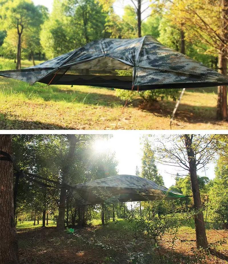 Large Portable Tree Tent for 2–4 Persons – Four‑Corner Camping Hammock Shelter.