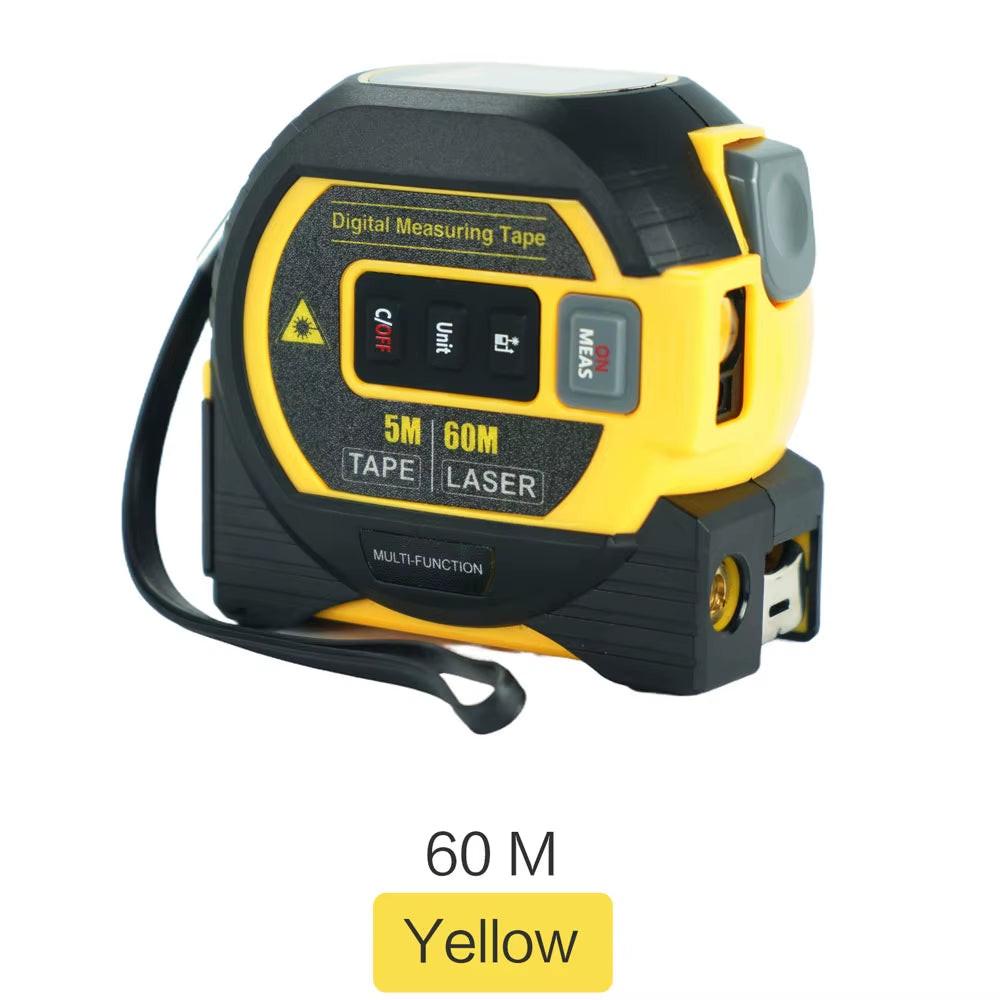 2‑in‑1 Laser Tape Measure – Precision & Versatility in One Tool.