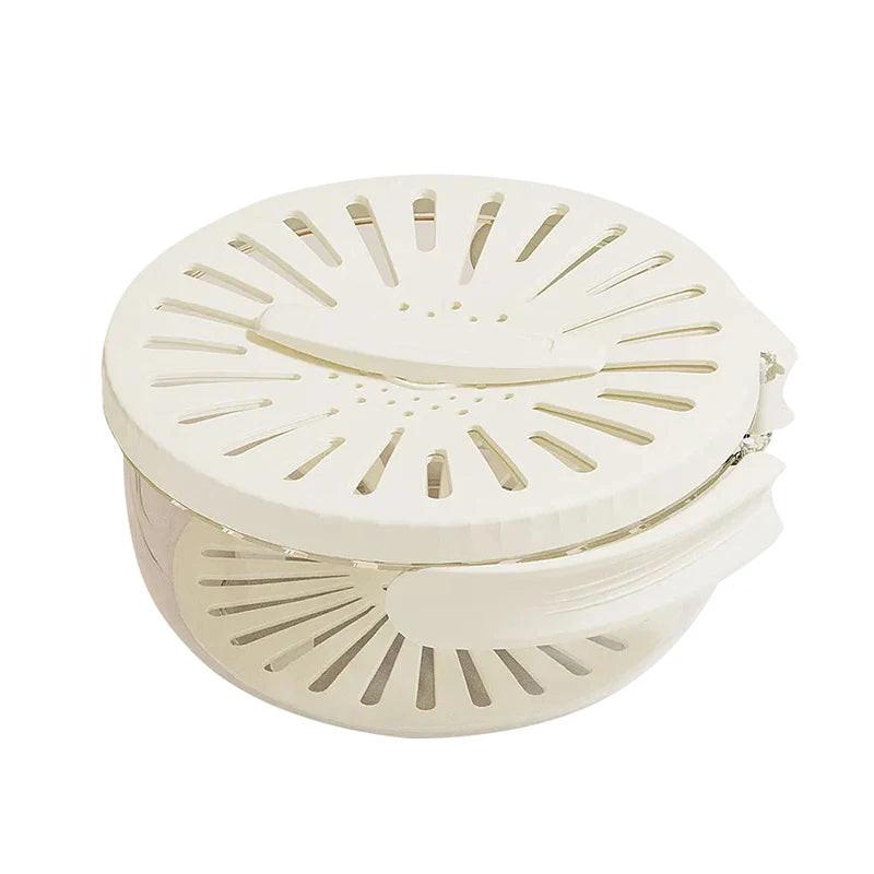 2‑in‑1 Fruit & Vegetable Drain Basket – With Lid, Foldable Handle & Double‑Layer Tray.