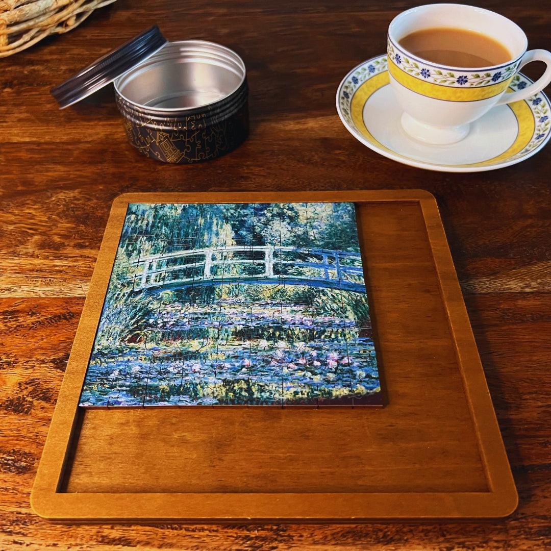 Water Lilies & Japanese Bridge – Travel Mini Wooden Jigsaw Puzzle.