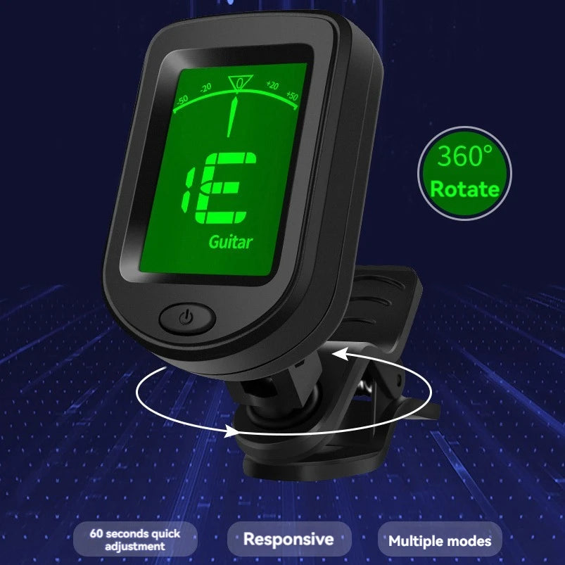 Miwayer Rechargeable Clip‑On Guitar Tuner – Precision Tuning for All Instruments.