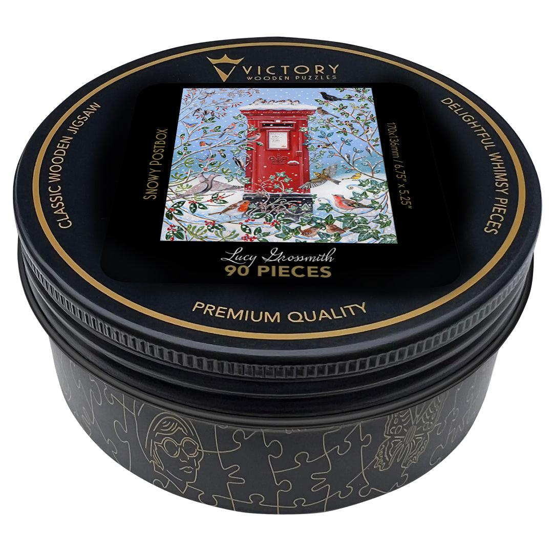 Snowy Postbox – Travel Mini Wooden Jigsaw Puzzle.