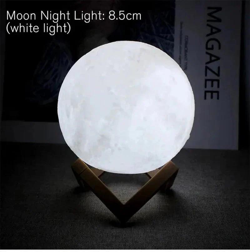 D5 Starry Moon Lamp - 8Cm LED Night Light with Stand for Enchanting Bedroom Decor and Thoughtful Gifts.
