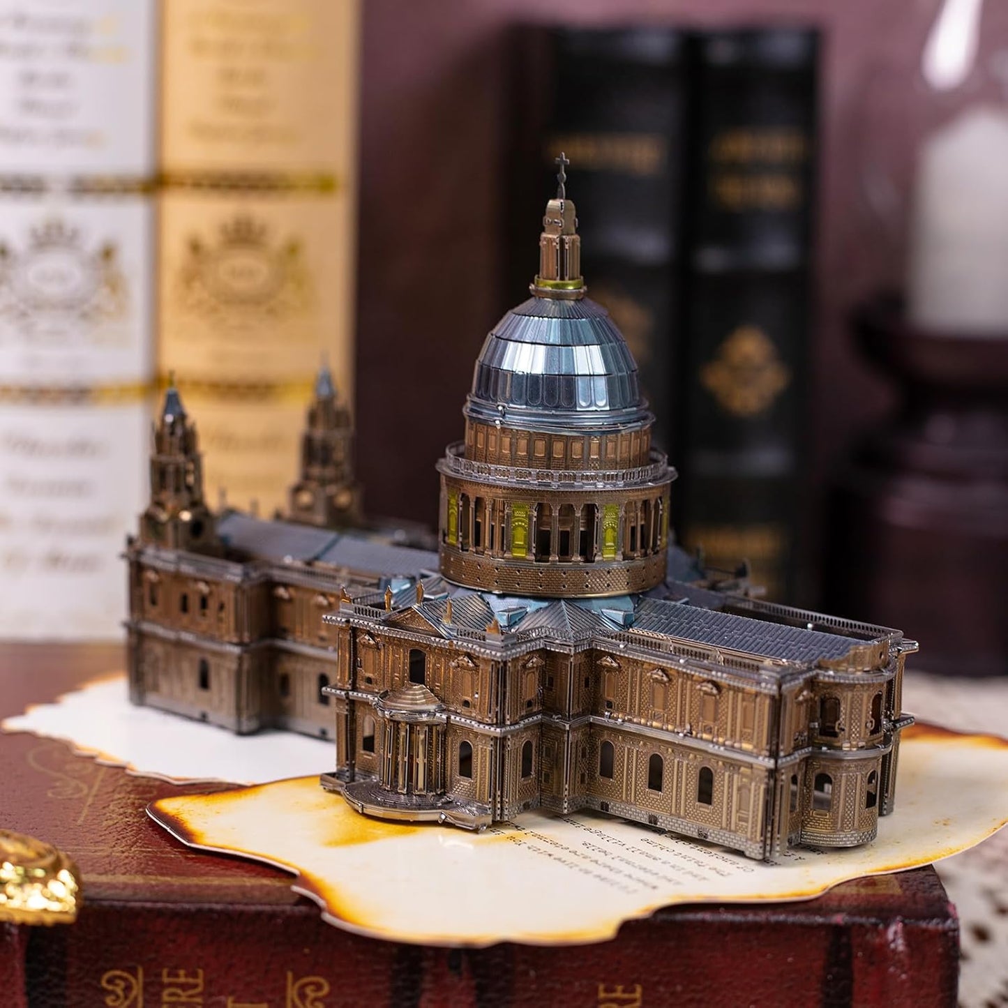 3D Metal Puzzle for Adult Saint Paul'S Cathedral, Assembled Religious Architecture Notre Dame Cathedral Model Kits Miniature Building, Birthday Gift Home Decor