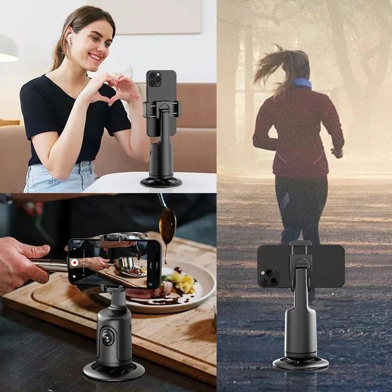 Auto Face Tracking Smartphone Holder Tripod – 360° Rotation & Intelligent Object Tracking.