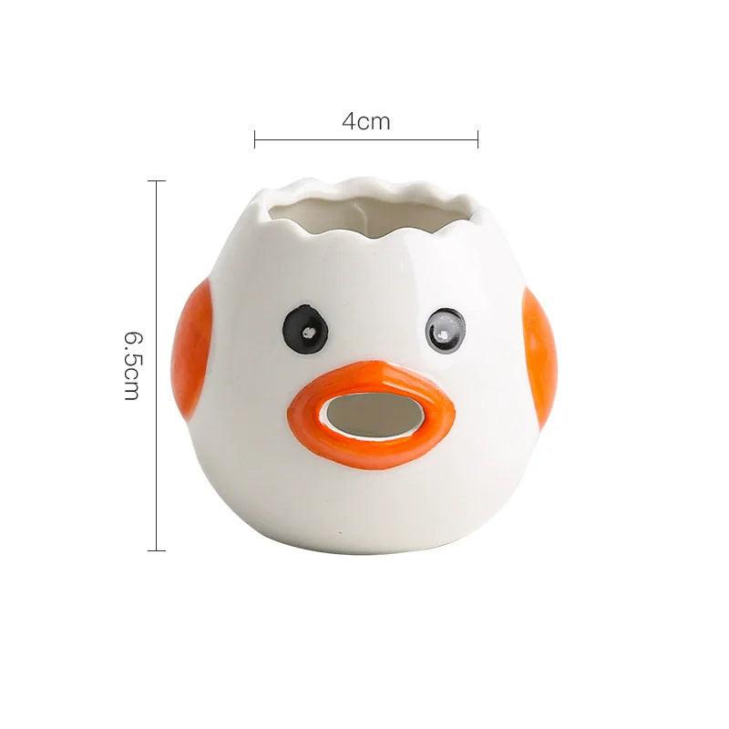 Cartoon Ceramic Egg Separator – Cute Chicken Design, Quick & Clean.