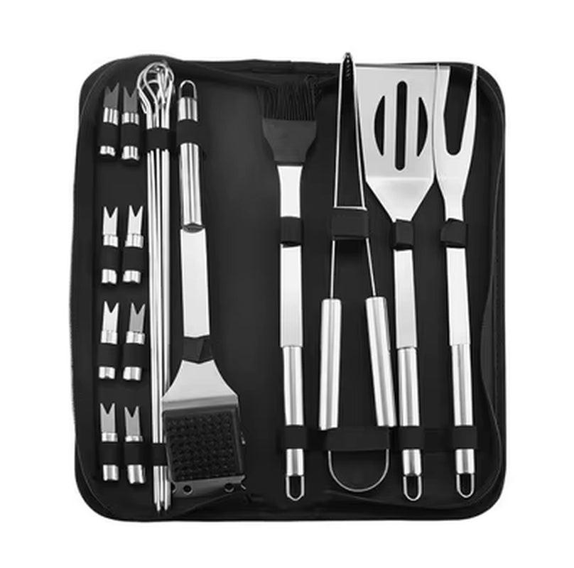 Ultimate Grillmaster Kit – Stainless Steel BBQ Tools in a Portable Case.
