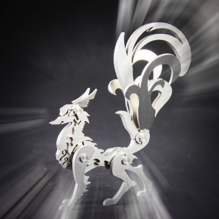 3D stainless steel dragon scorpion king puzzle, DIY assembly with movable joints.