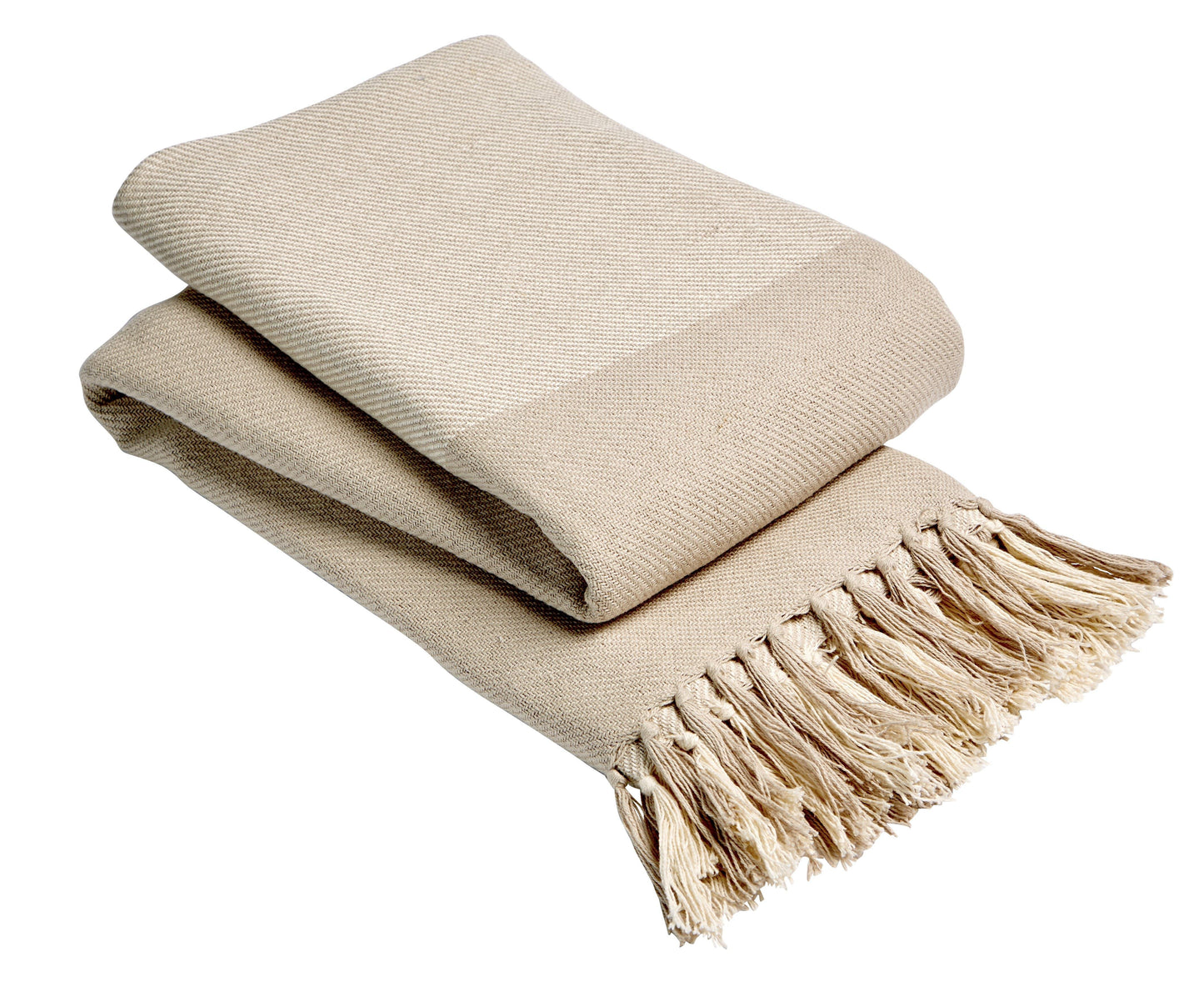 Handwoven Large Check Pure Indian Cotton Throw with Tassels.