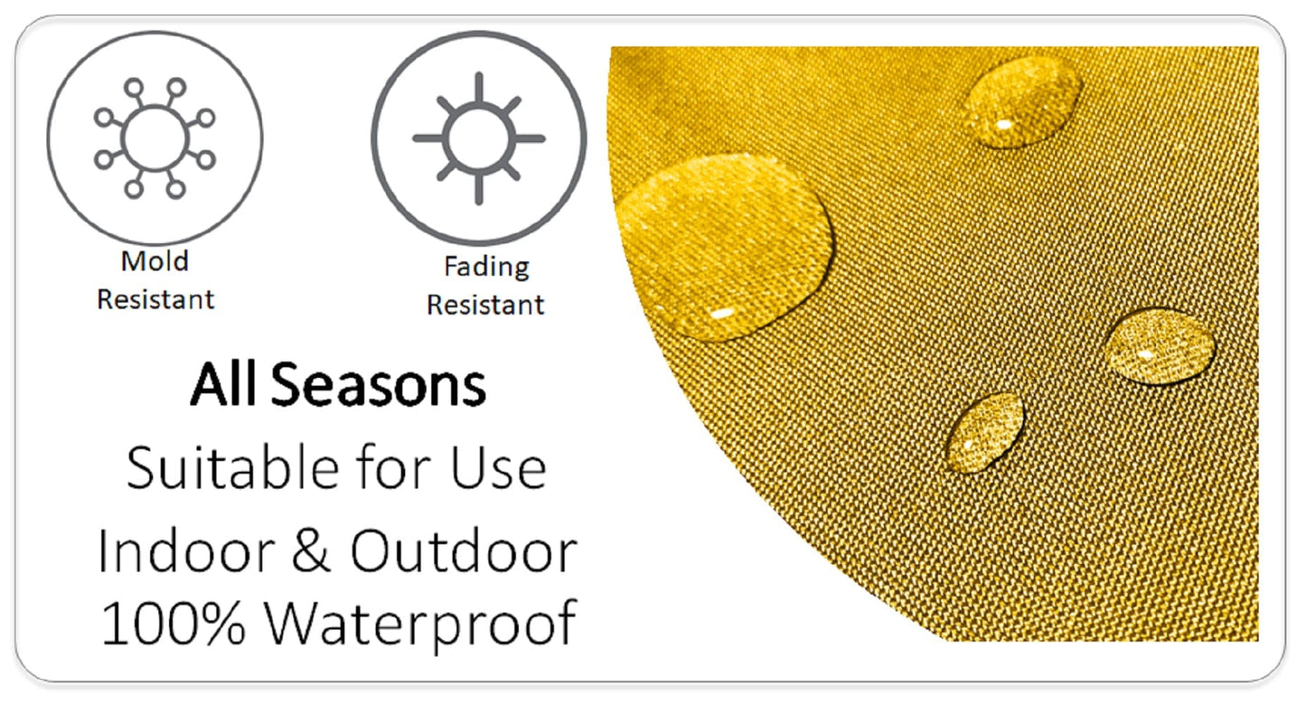 Jardin Ochre Waterproof Outdoor Cushions for Patio Garden and Poolside Durable Stylish Polyester Seating by OLIVIA ROCCO