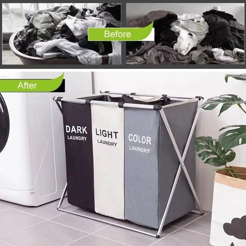 Foldable Laundry Basket – Waterproof Oxford Fabric, 1/3 Basket Organizer