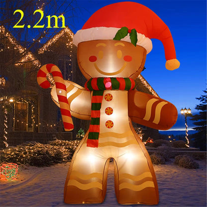 Christmas Inflatable  Decorations – LED-Lit Outdoor / Indoor Ornaments Featuring Santa, Snowmen, Trees, Bears & Gingerbread Characters