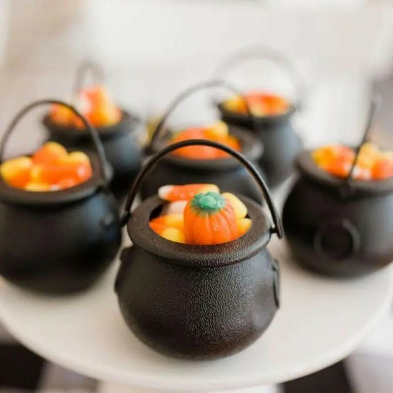 Mini Halloween Candy Buckets – 6 Cauldrons or 10 Pumpkins for Trick-or-Treat & Party Decor