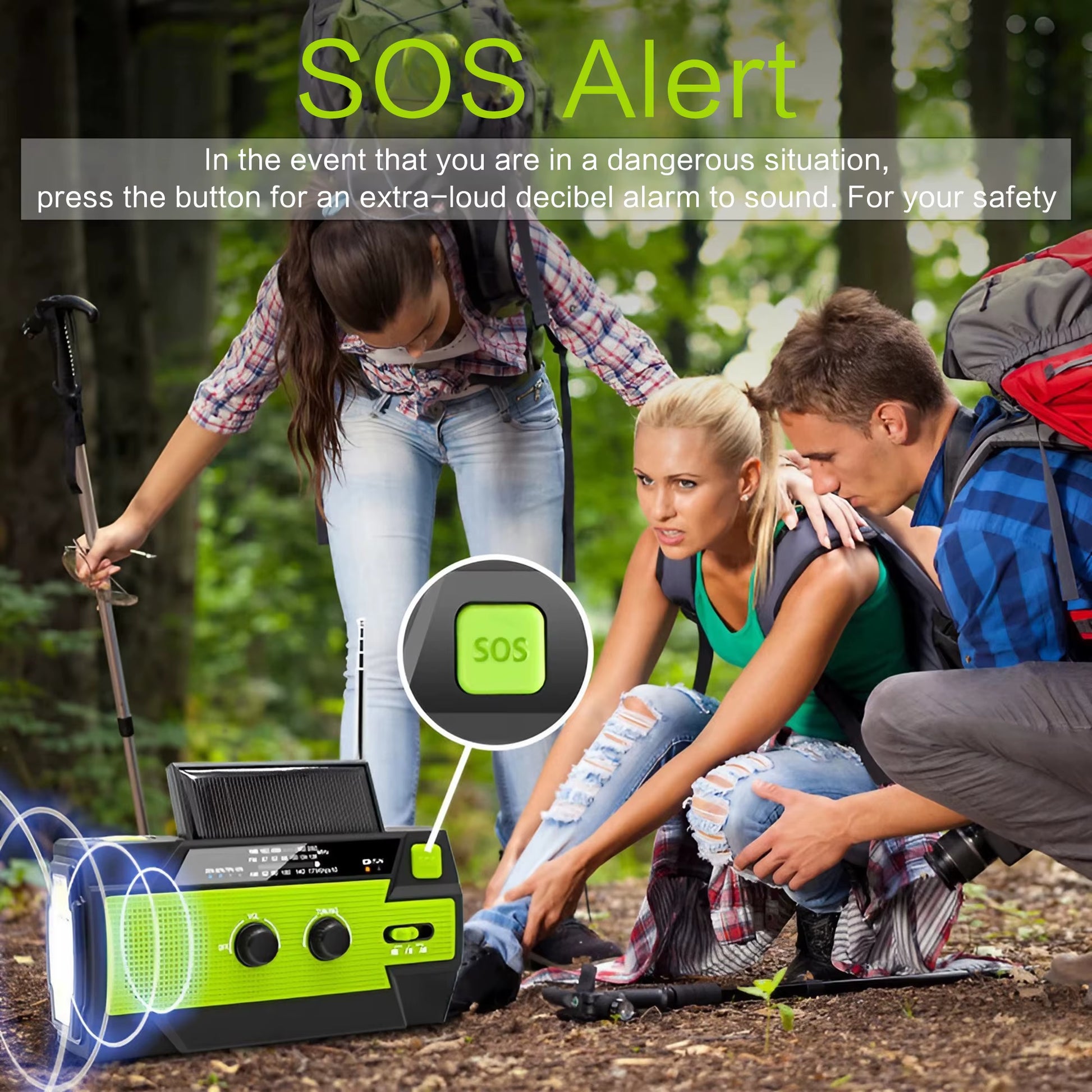 Stay Safe with NOAA Emergency Radio & Power Bank - Solar/Crank Charging!
