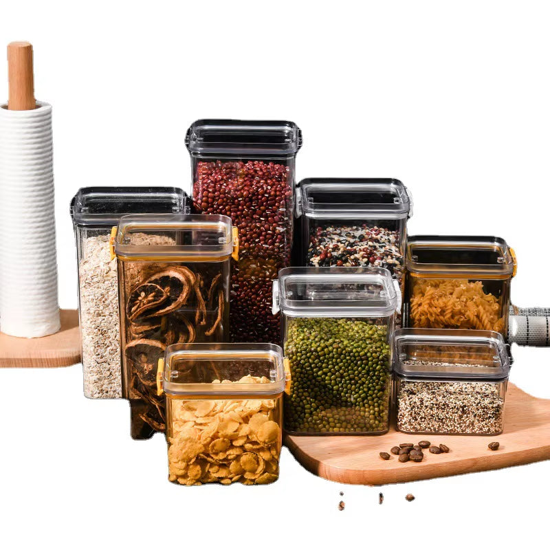  Airtight Transparent Plastic Food Containers with Lid  700ML 1300ML