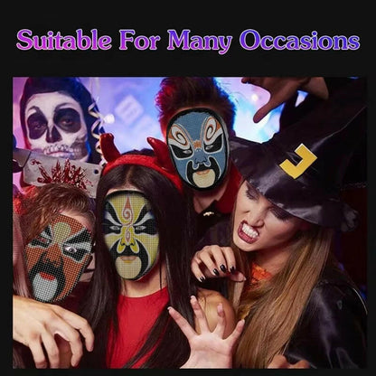 Bluetooth LED Face Mask – Programmable Light-Up Carnival Mask with App & Gesture Control for Halloween & Cosplay