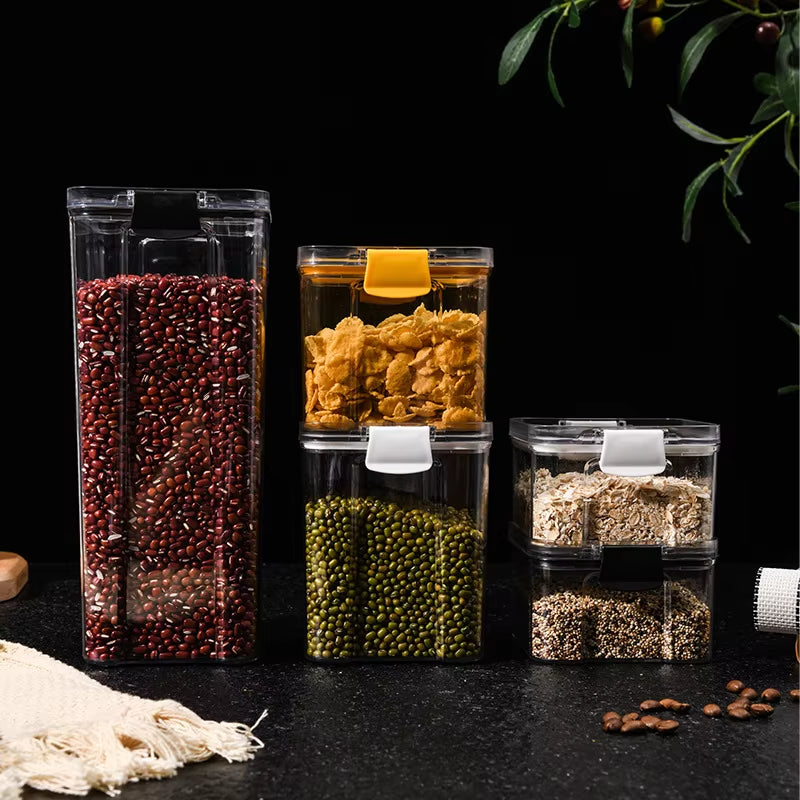  Airtight Transparent Plastic Food Containers with Lid  700ML 1300ML