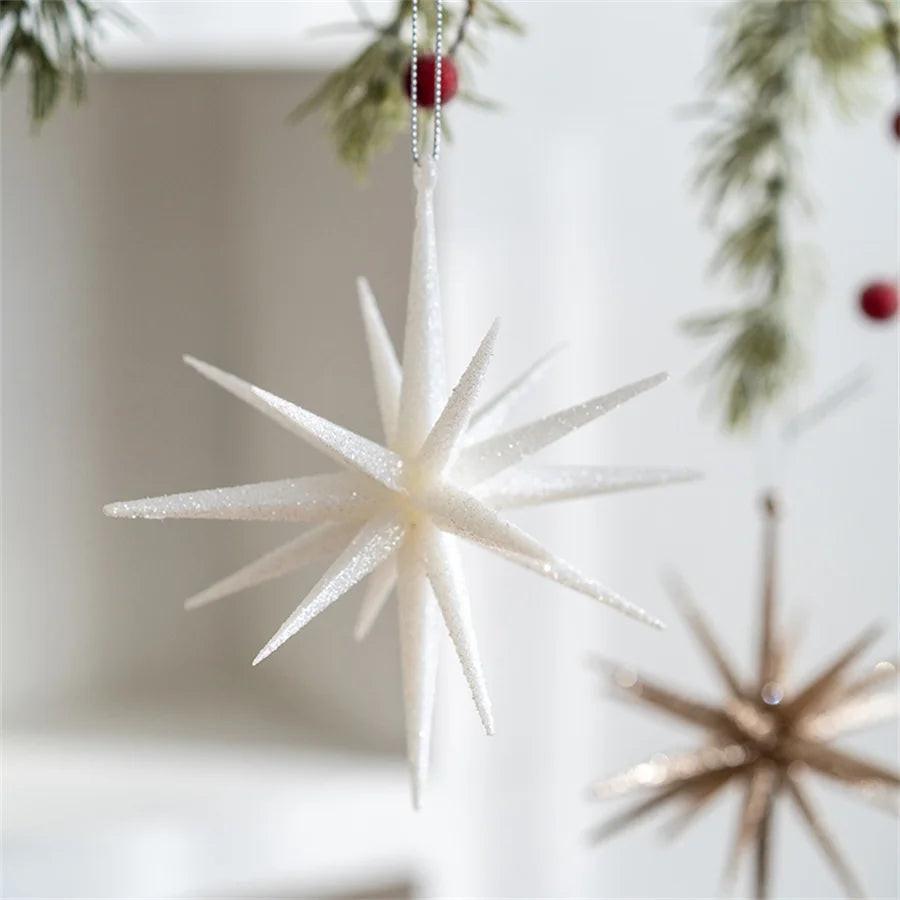Exploding Star Christmas Tree Topper – Champagne & White Accent.
