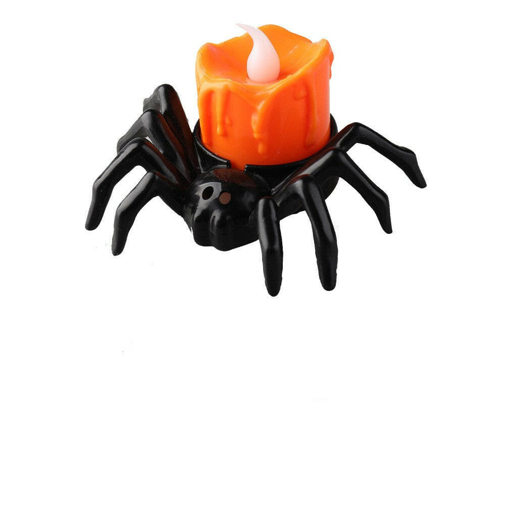 2025 Spider Candlestick LED Ornament – Battery-Powered Halloween Table Light for Parties & Haunted Decor (7×8.5×5cm)