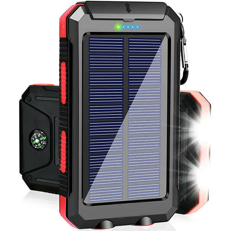 30,000mAh Solar Power Bank – Waterproof, Fast-Charging External Battery with SOS Light for iPhone, Samsung, Xiaomi & More