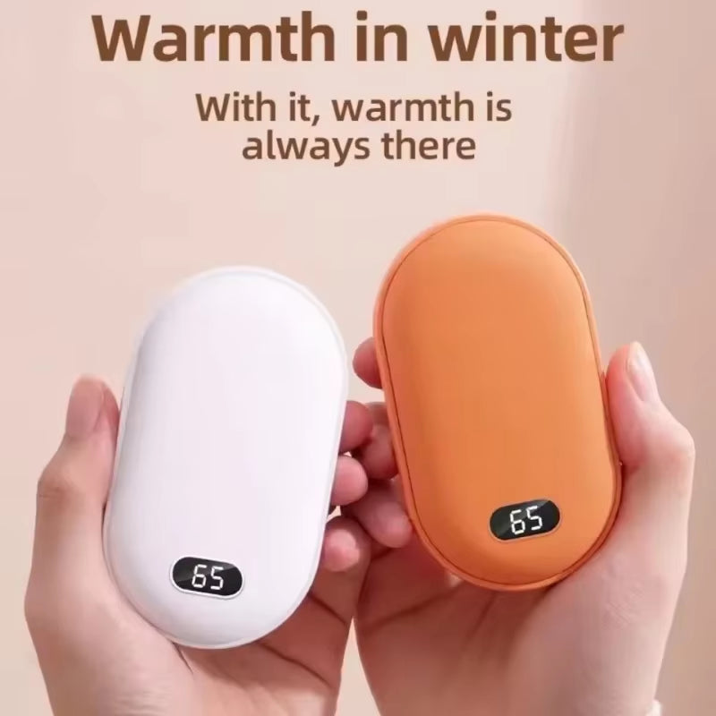 2-in-1 Pebble 10000mAh Rechargeable Hand Warmer & Power Bank – Winter Gift Essential.