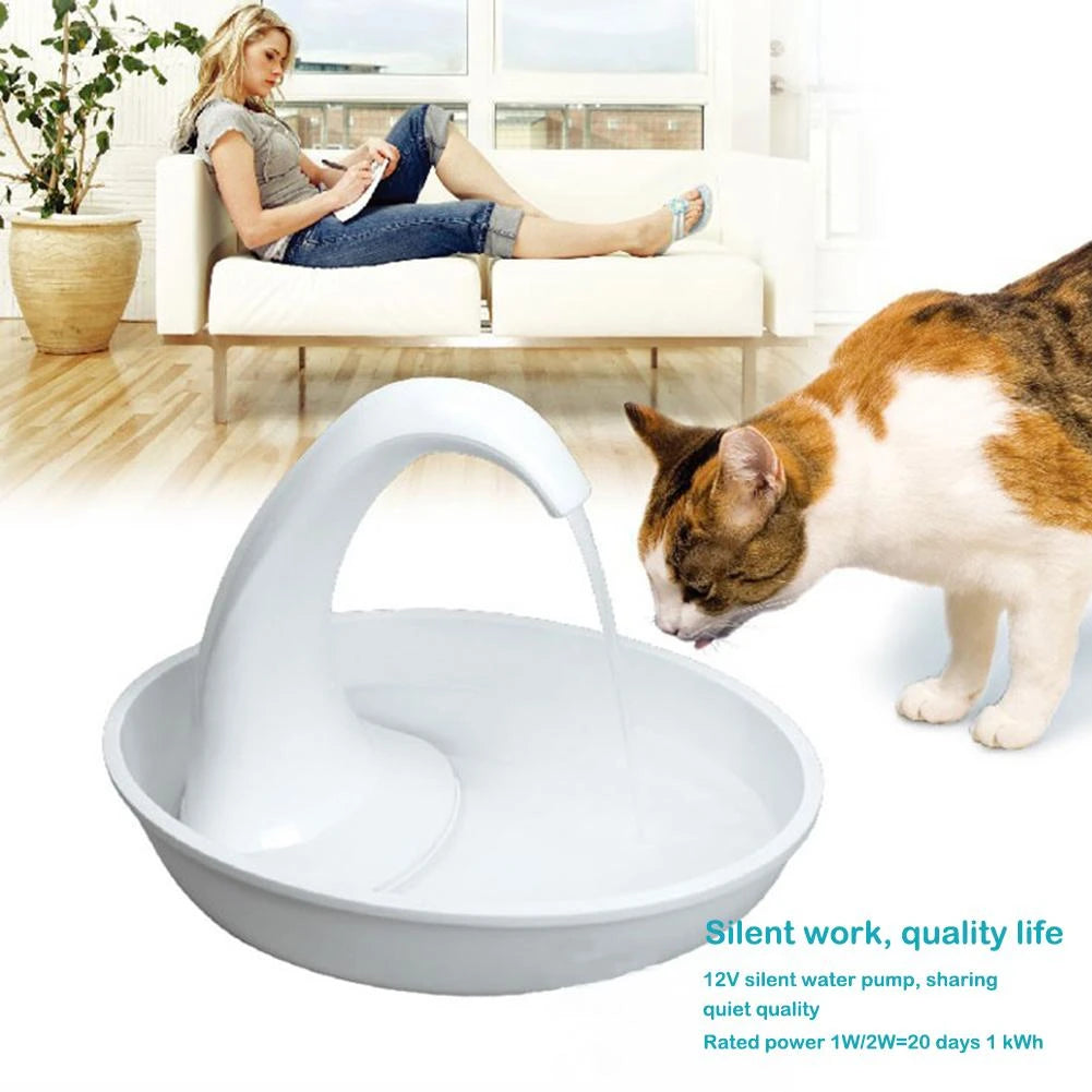 Automatic swan-shaped pet water dispenser with silent pump, advanced filtration & USB-powered design. Perfect for cats & dogs! Stylish, energy-efficient & easy to clean.