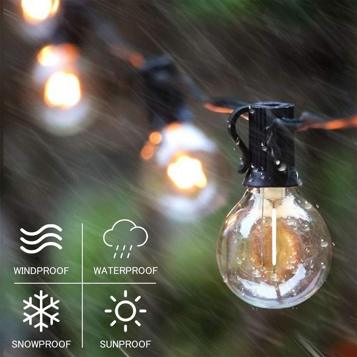 97FT Outdoor String Lights – G40 Shatterproof LED Patio Lights.