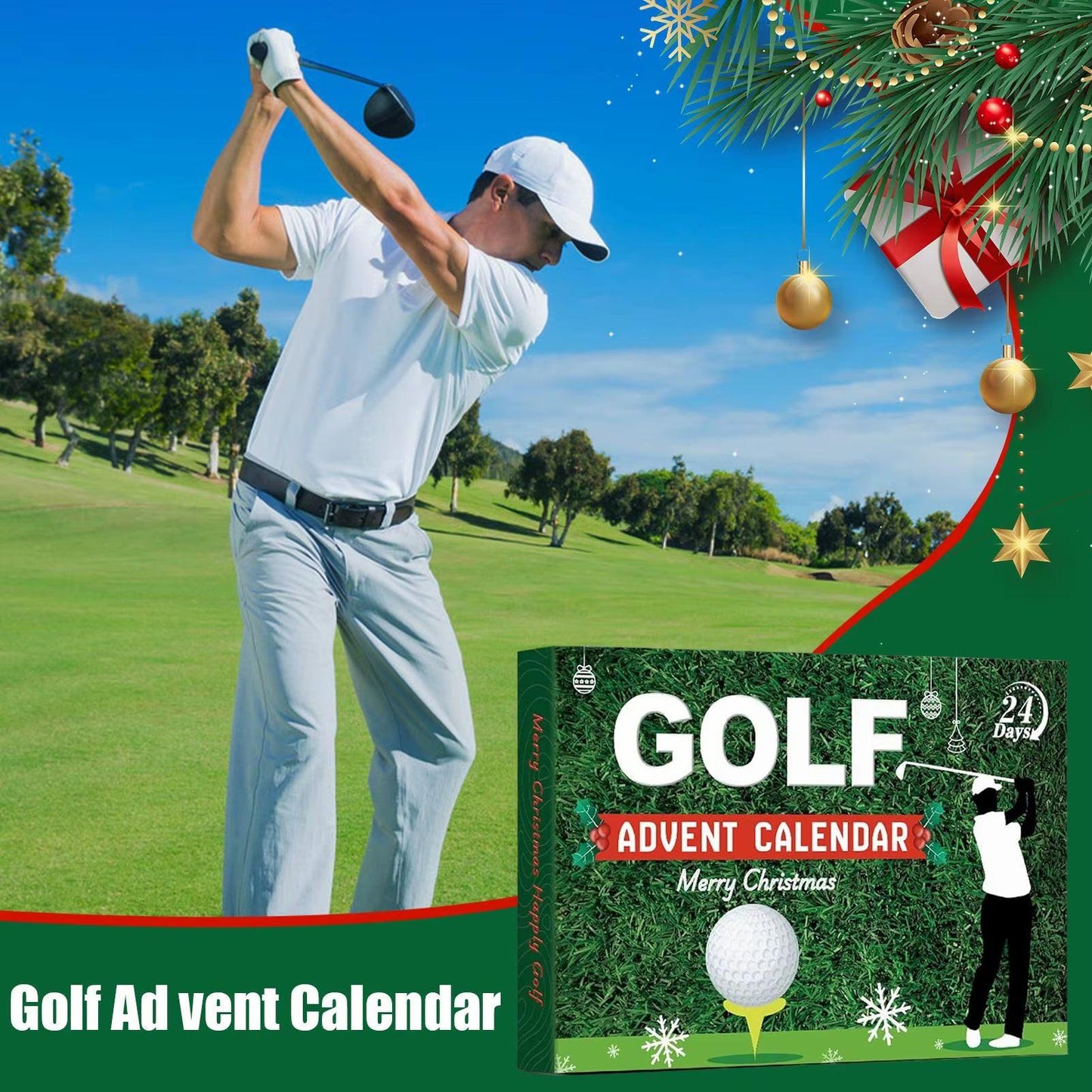 Luxury Golf Advent Calendar – 24 Days of Premium Accessories, Christmas Countdown Gift Box for Golf Enthusiasts.