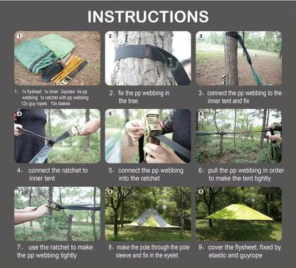 Large Portable Tree Tent for 2-4 Persons - Ideal for Family Tree Tents, Outdoor Activities, Hiking, and Travel.