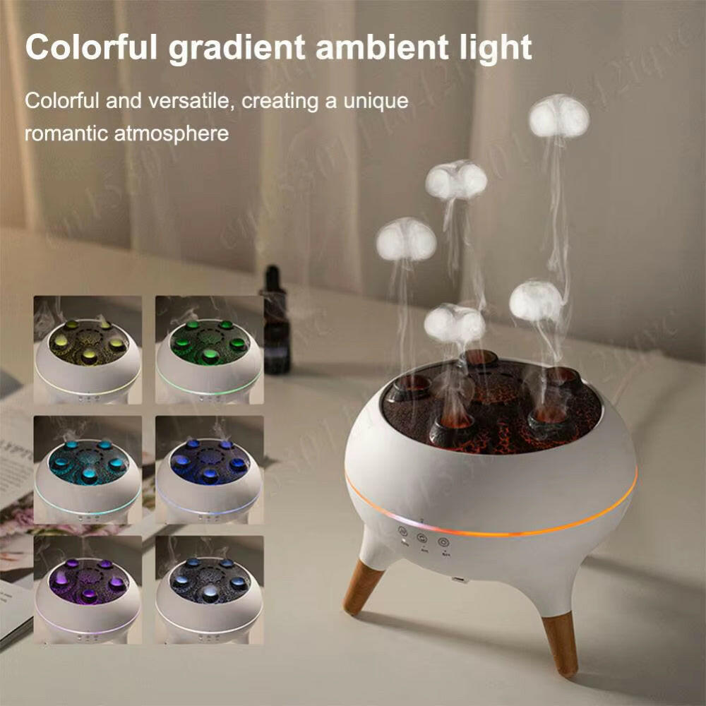 Dynamic Jellyfish Air Humidifier Essential Oil Diffuser with Colorful Night Lights Aromatherapy Diffuser for Home Bedroom Office.