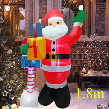 Christmas Inflatable  Decorations – LED-Lit Outdoor / Indoor Ornaments Featuring Santa, Snowmen, Trees, Bears & Gingerbread Characters.