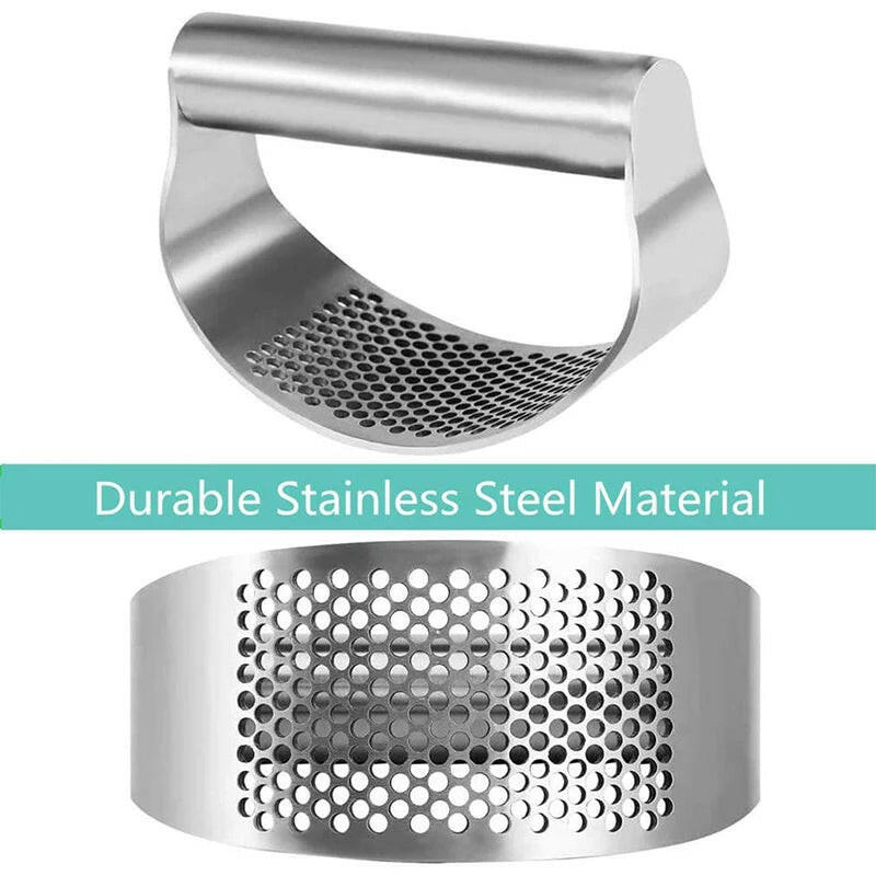 Upgraded Stainless Steel Garlic Press – Ergonomic Rocker for Effortless Mincing