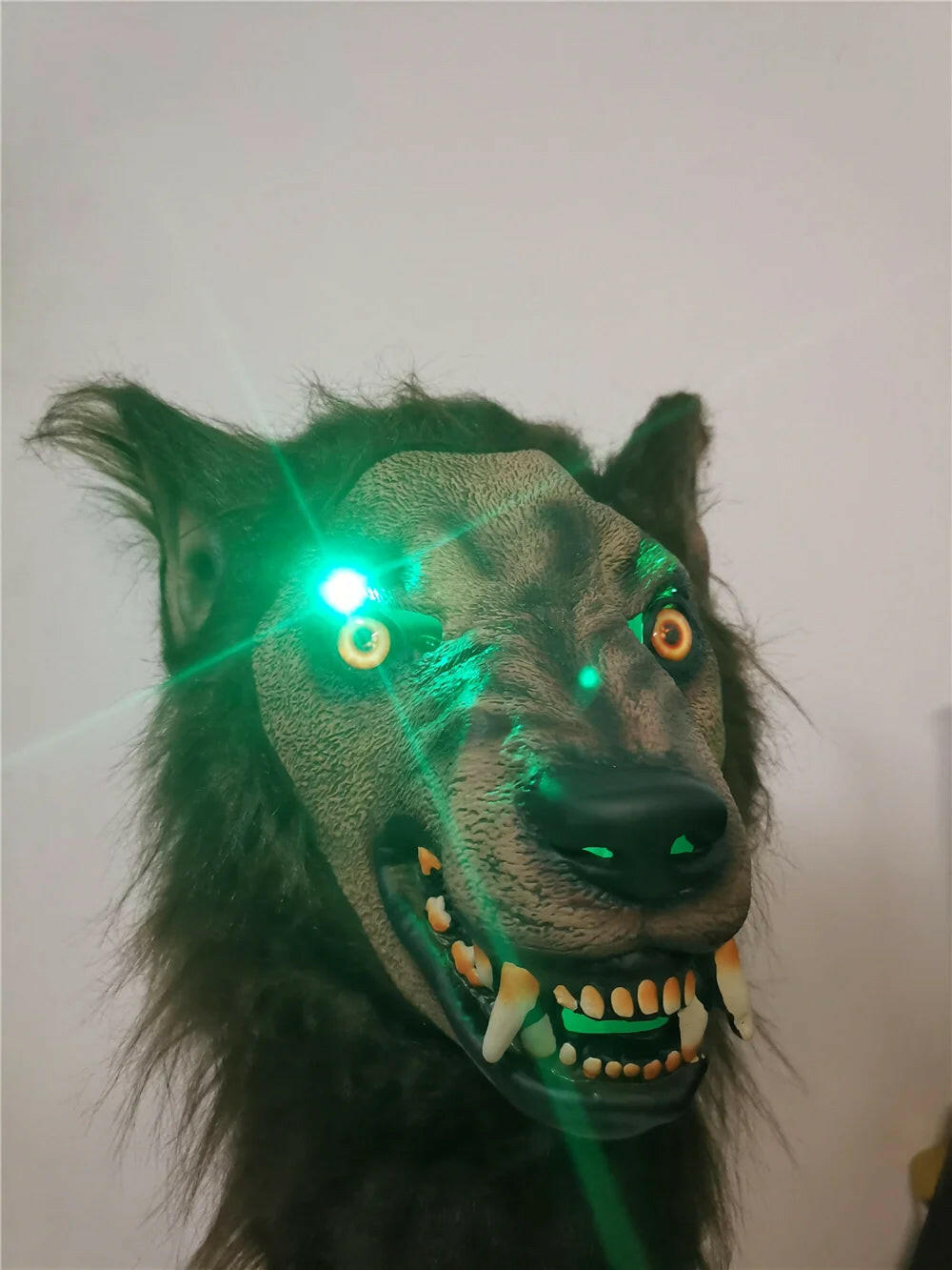 Latex Werewolf Head Mask – Realistic Wolf Hair Headgear for Halloween Parties & Scary Decor