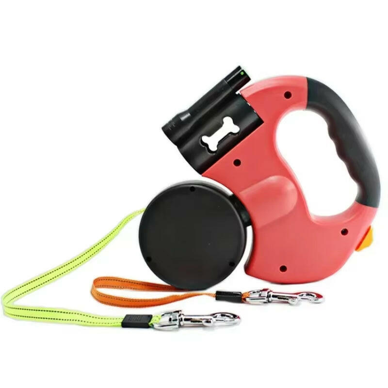 LED Automatic Retractable Dog Leash – Walk Two Dogs Together and Stay in Control.