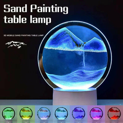 Illuminate Your World with the 16-Color LED 3D Sandscape Lamp – A Stunning Hourglass Night Light and Captivating Deep Sea Art!.
