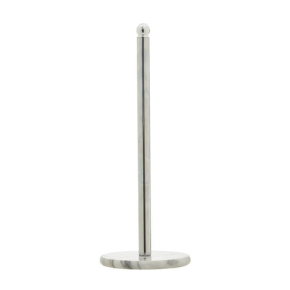 Delphine Chrome Kitchen Roll Holder with Marble Base