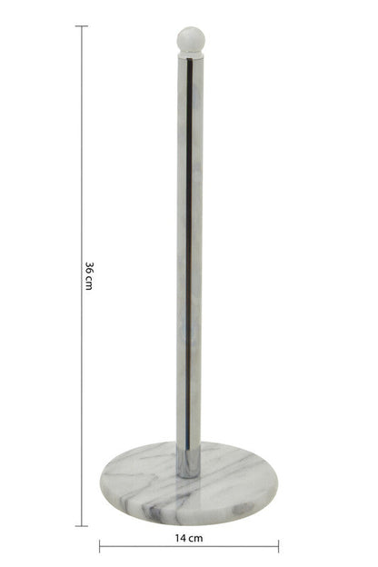 Delphine Chrome Kitchen Roll Holder with Marble Base