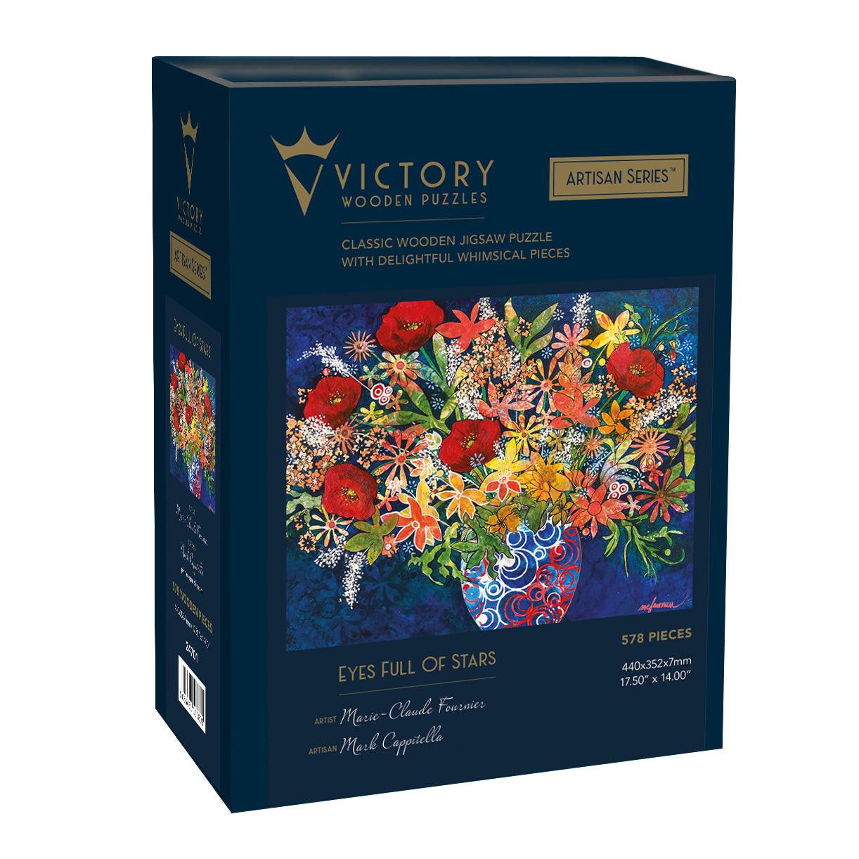 Eyes Full of Stars – Artisan™ Wooden Puzzle by Marie‑Claude Fournier & Mark Cappitella (578 Pieces).
