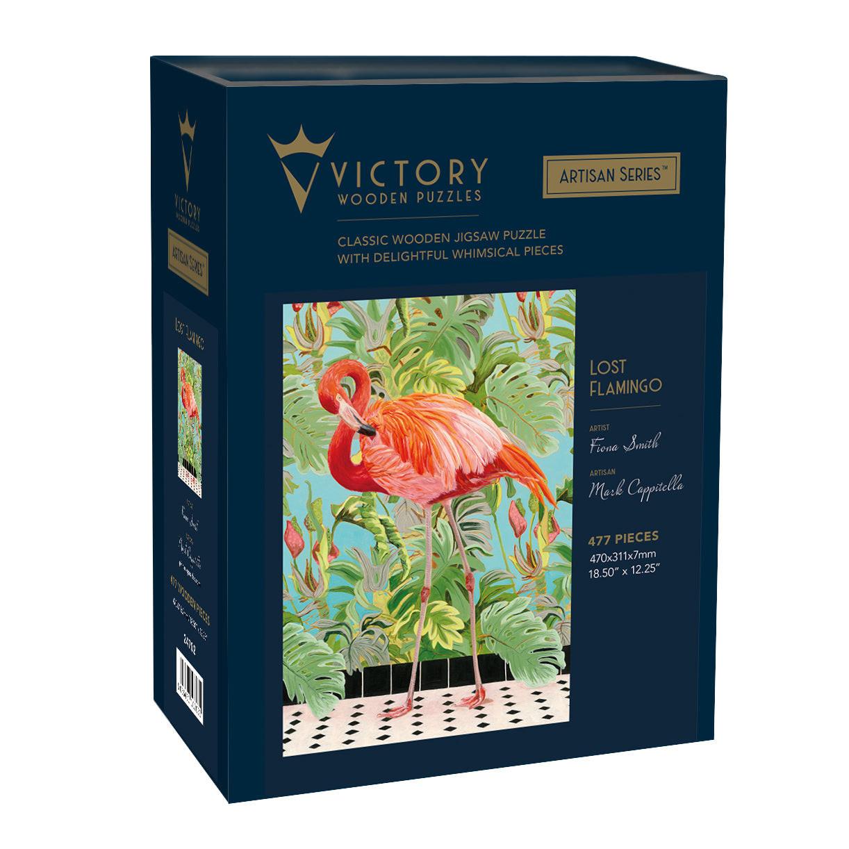 Lost Flamingo – Artisan™ Wooden Puzzle by Fiona Smith & Mark Cappitella (477 Pieces).