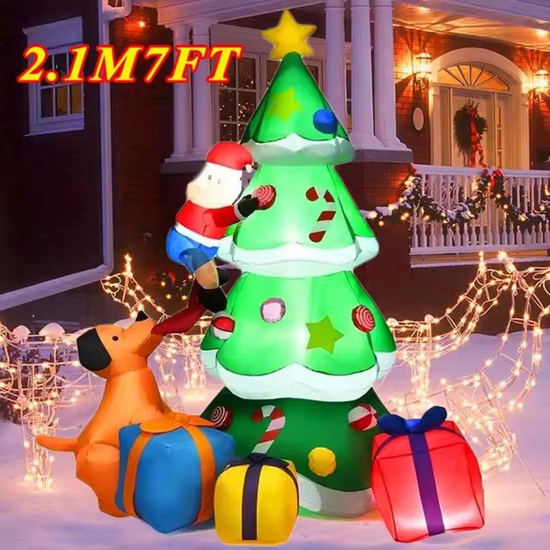 Christmas Inflatable  Decorations – LED-Lit Outdoor / Indoor Ornaments Featuring Santa, Snowmen, Trees, Bears & Gingerbread Characters.