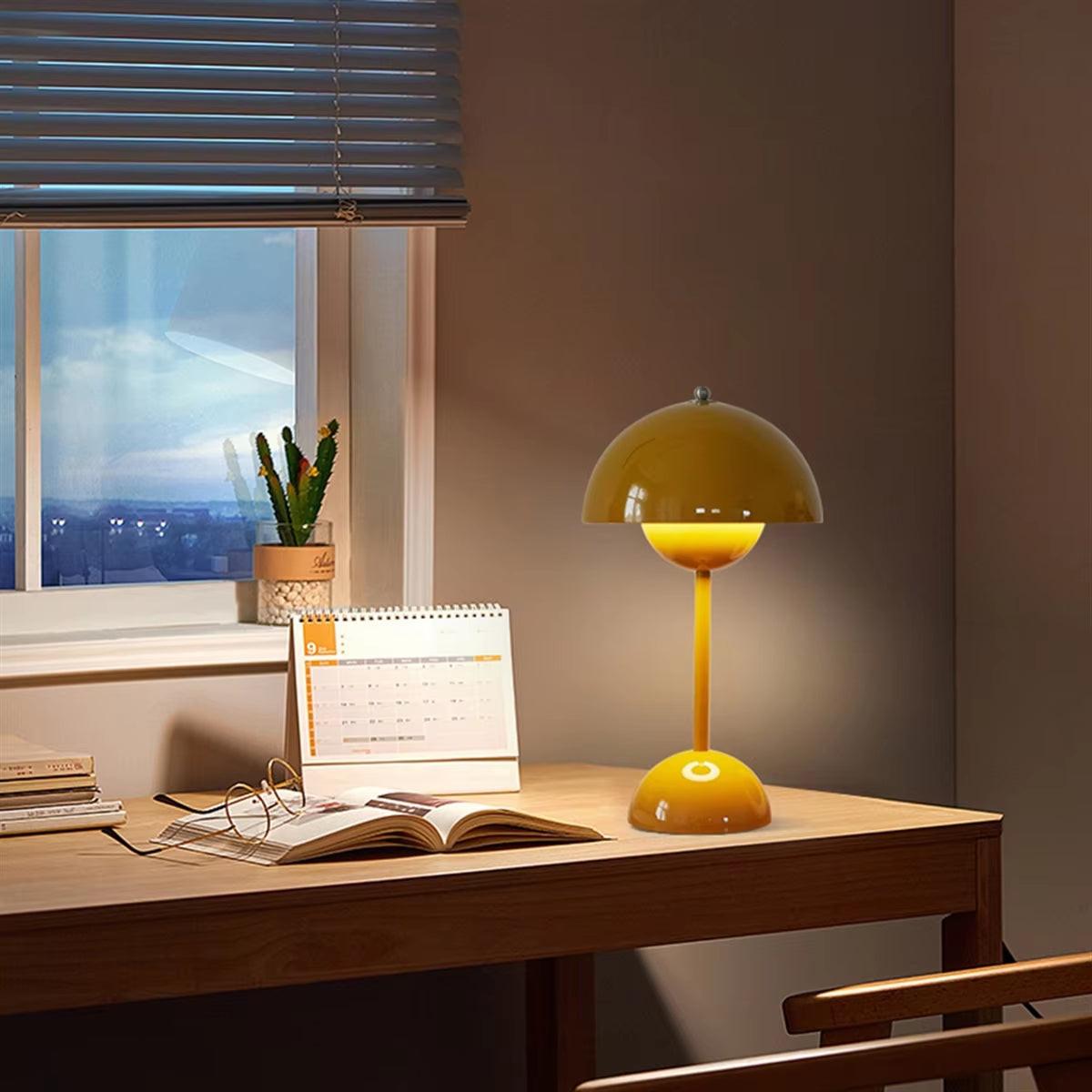 Mushroom Touch Lamp – Rechargeable LED Table Light for Bedroom & Dining.