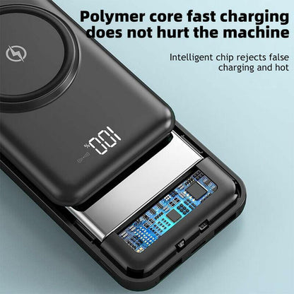 10000Mah Wireless Power Bank 4-Wire Backup USB Fast Charger.