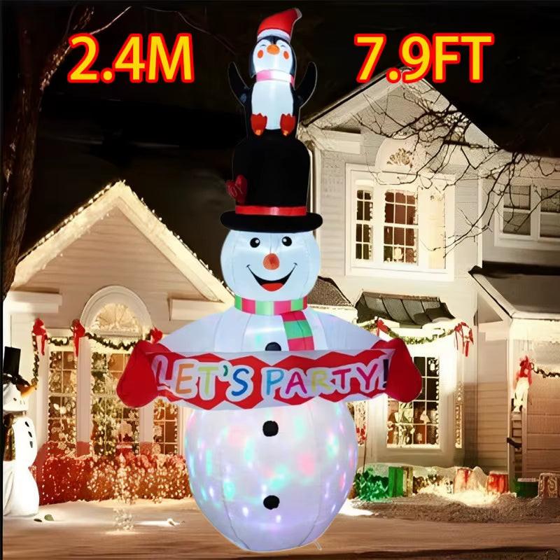 Christmas Inflatable  Decorations – LED-Lit Outdoor / Indoor Ornaments Featuring Santa, Snowmen, Trees, Bears & Gingerbread Characters.