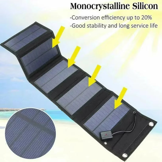 70W Foldable Solar Panel Device Charger – Portable, Waterproof & Built for the Outdoors!